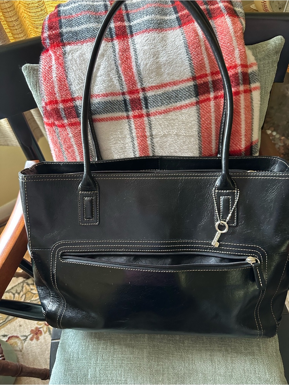 Fossil Black Leather Workbag - Picture 7 of 12